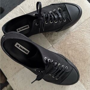 Jil Sander Black Canvas Men's Sneakers